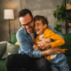Father and son laughing