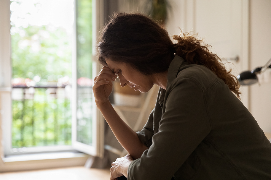distraught woman