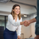 An attorney shaking hands with a client